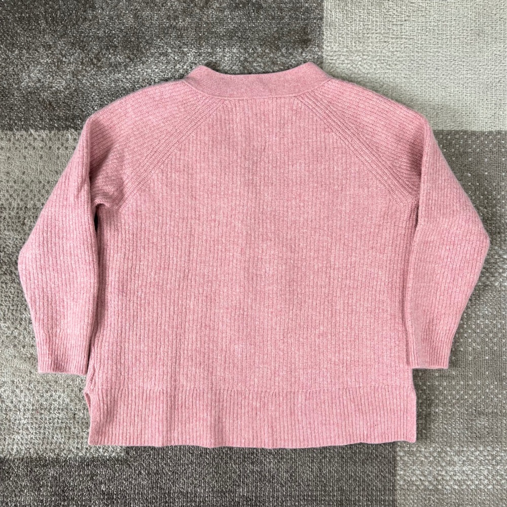 Madewell Pink Ribbed Knit Lyle Henley Sweater Womens Small Merino Wool Blend - Picture 4 of 6